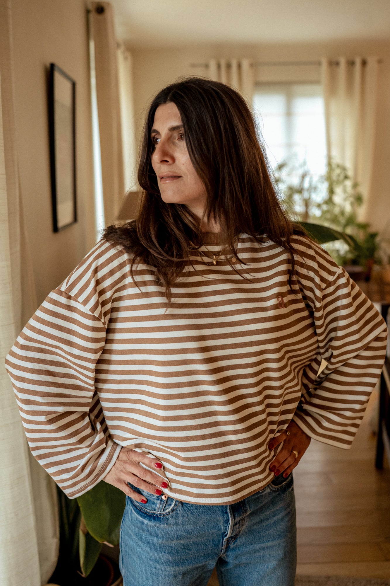 Bluza Lumina Beige Stripes