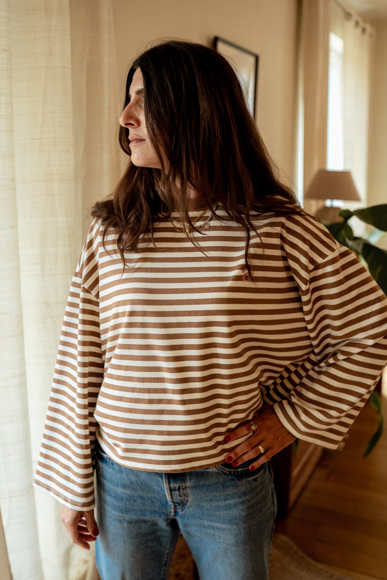 Bluza Lumina Beige Stripes