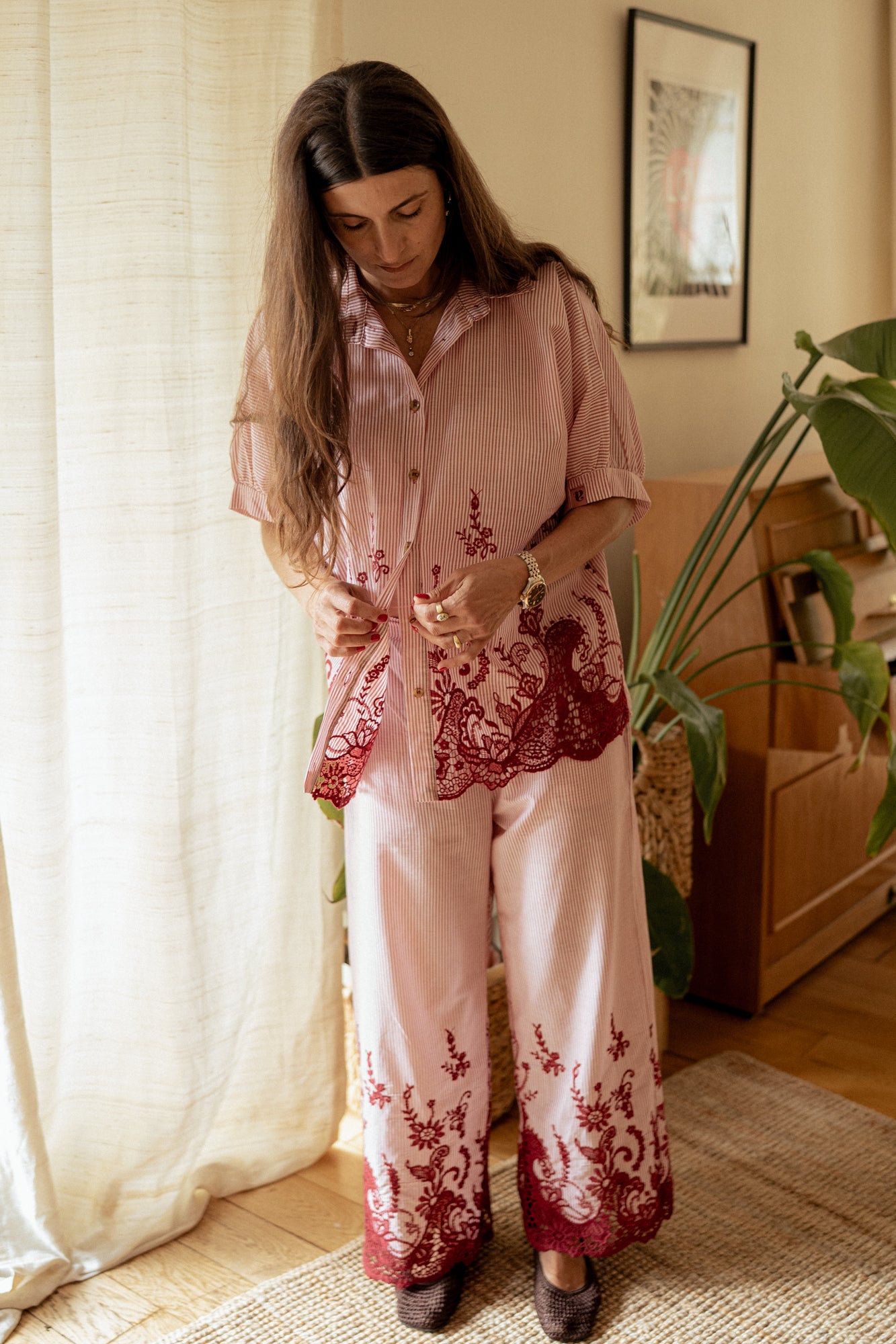 Spodnie Solena Burgund